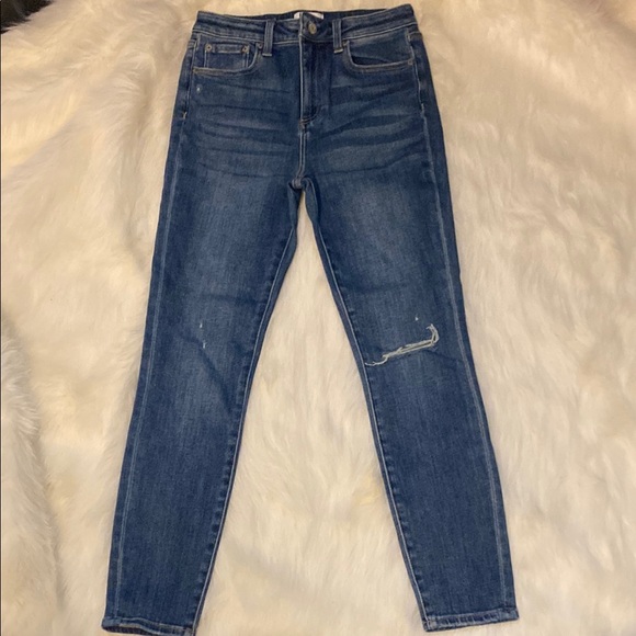 Pistola Blue Skinny Jeans with Distressed Details - Picture 1 of 3